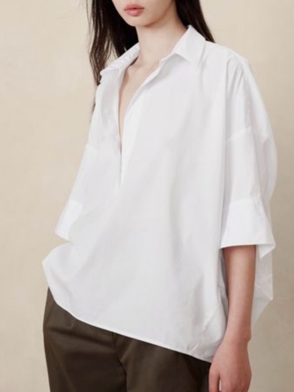 Banana Republic White Oversized Button-Down Shirt